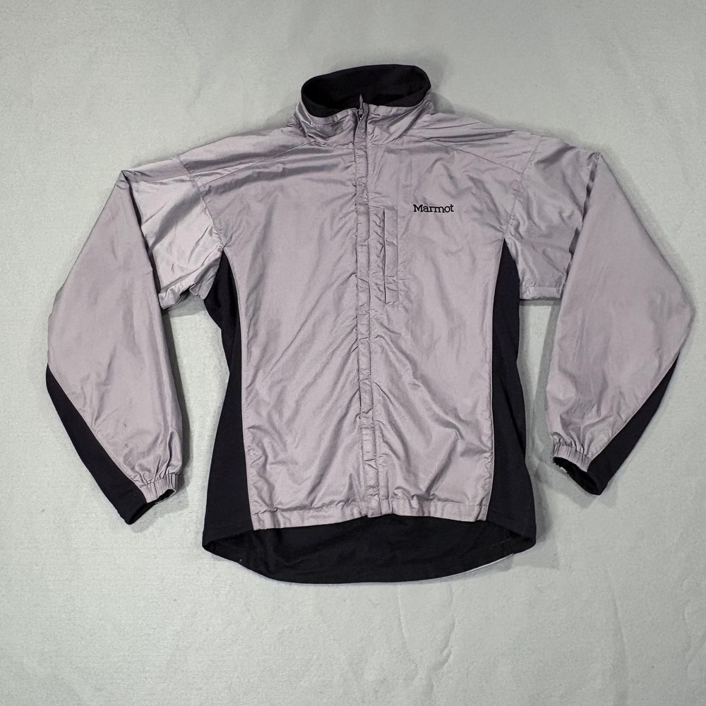 Marmot Jacket Men Medium Gray Windbreaker Lined Lightweight Full Zip‎ Nylon